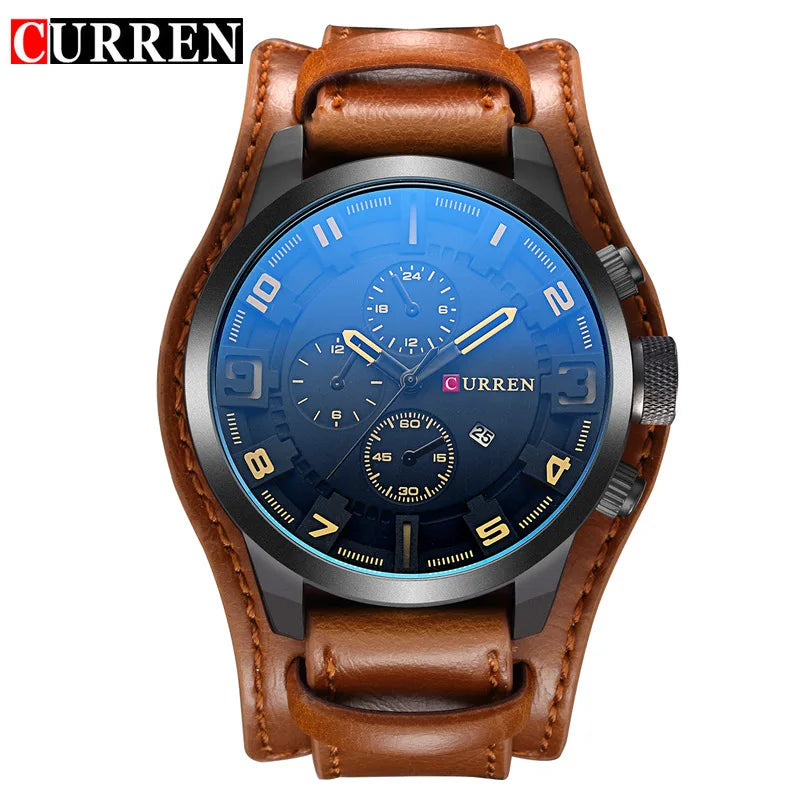 CURREN Luxury Brand Men Watch Leather Strap Fashion Casual Wristwatch