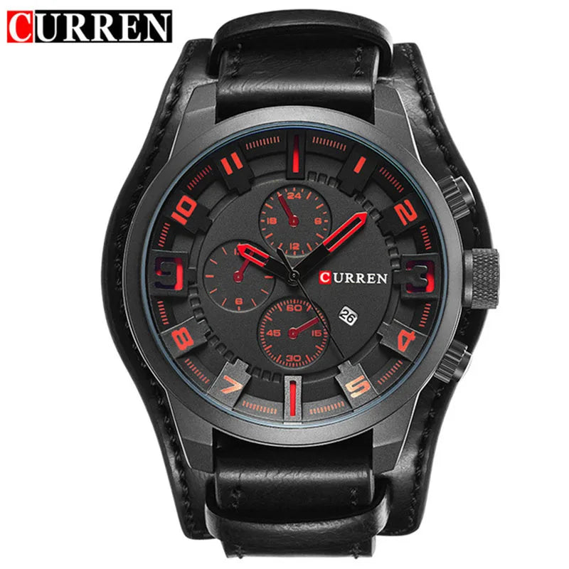 CURREN Luxury Brand Men Watch Leather Strap Fashion Casual Wristwatch