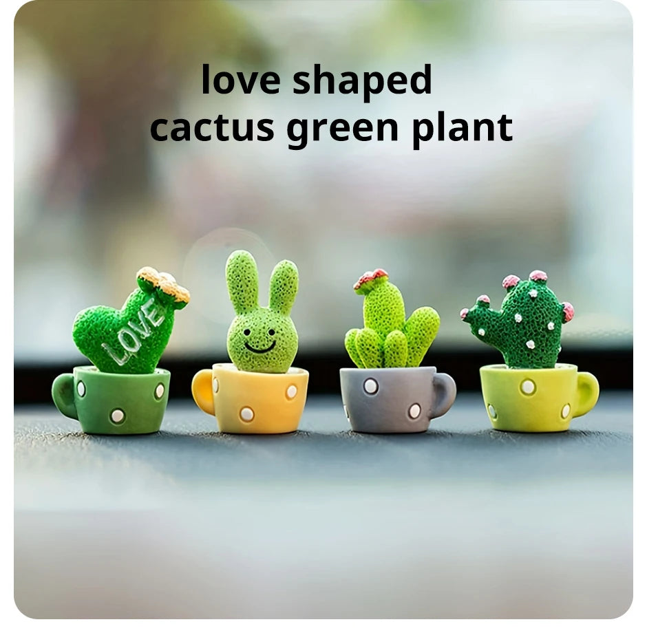 Resin Succulent Cactus Decor Set