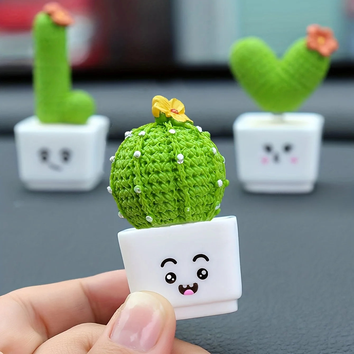 Resin Succulent Cactus Decor Set