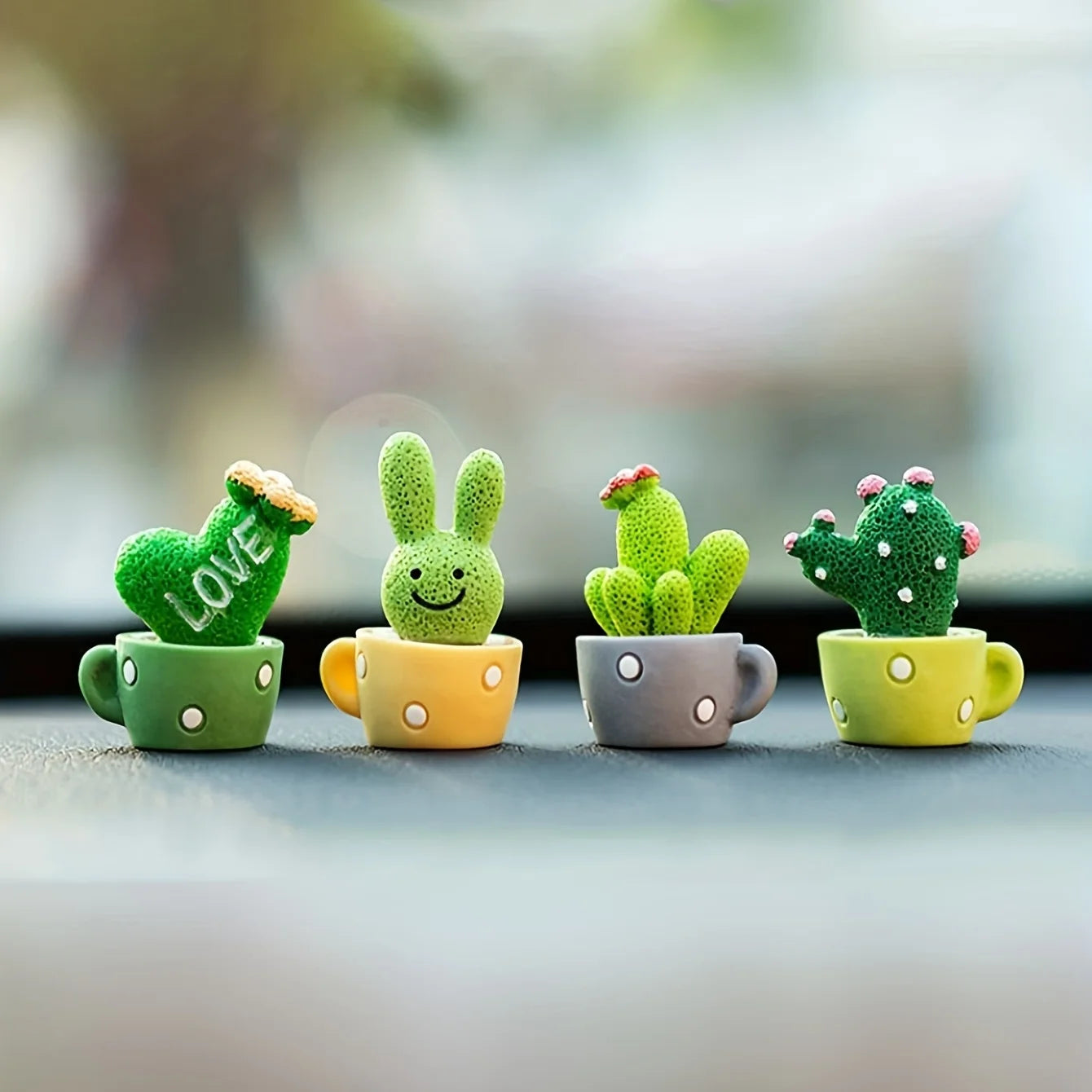 Resin Succulent Cactus Decor Set