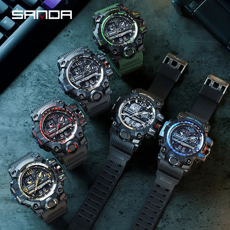 G Style New Men's Watches 50M Waterproof Shock Sports Military Quartz Watch For Male Digital Wristwatch 2024