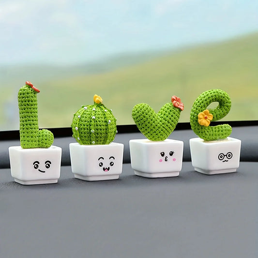 Resin Succulent Cactus Decor Set