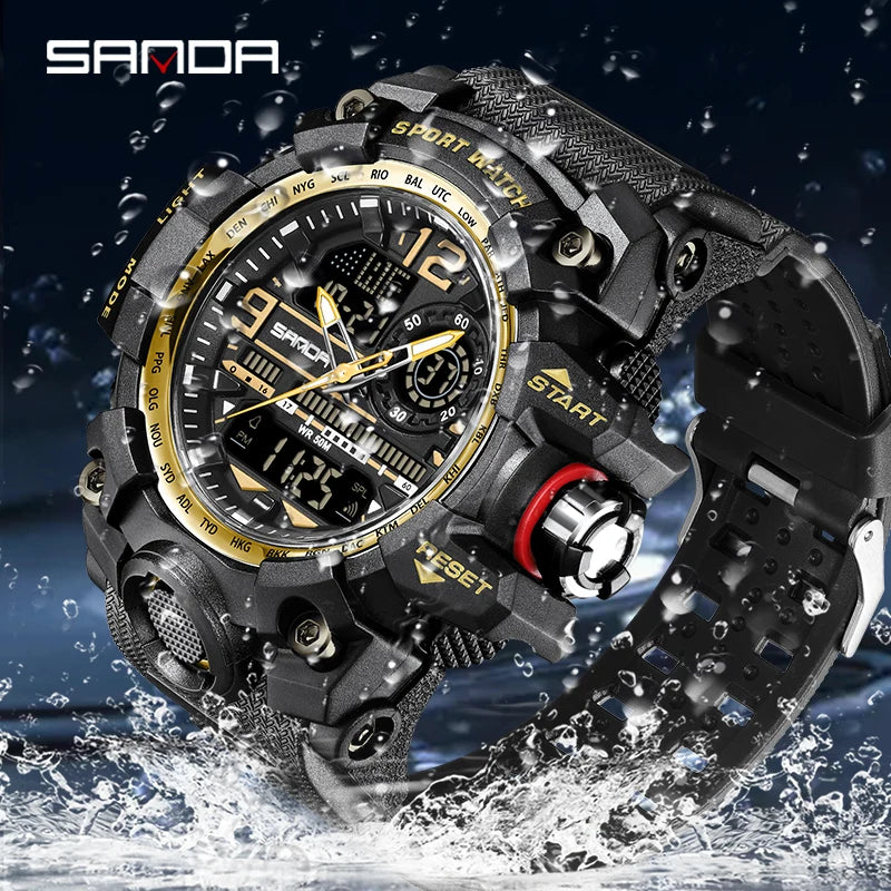 G Style New Men's Watches 50M Waterproof Shock Sports Military Quartz Watch For Male Digital Wristwatch 2024